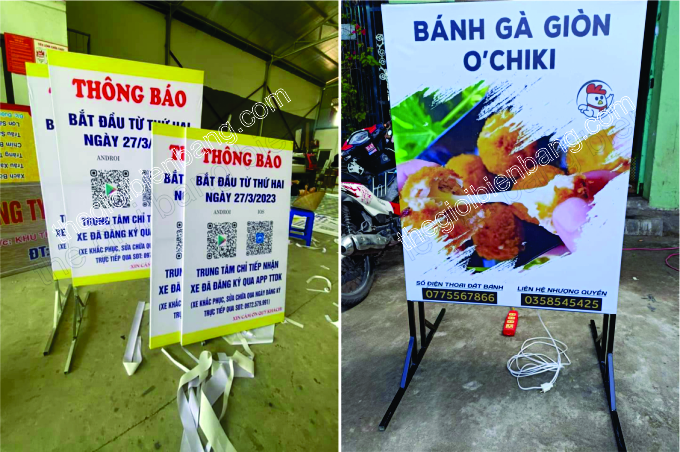 biển bạt khung sắt quảng cáo