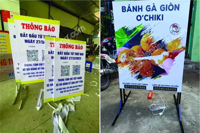 biển bạt khung sắt quảng cáo